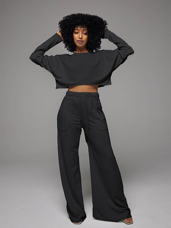 Raw-cut Top & Wide-Leg Pants Set – HAUS OF SAVAGE