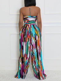 Printed Strapless Jumpsuit