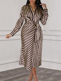 Stripe Tied Shirt Dress