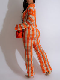 Stripe Knit Pants Set