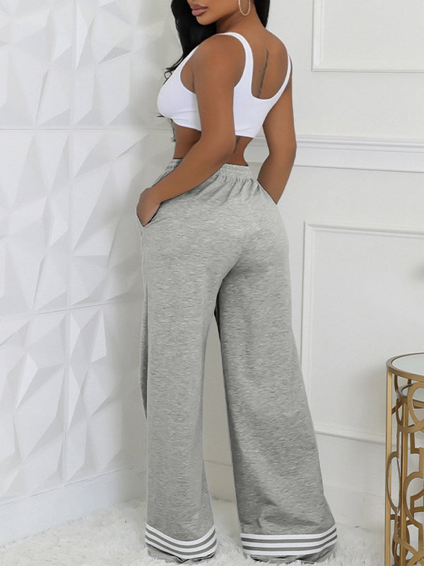 Stripe Wide-Leg Sweatpants