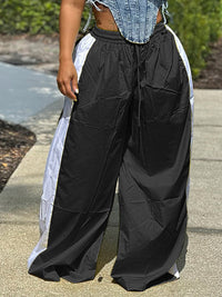 Two-Tone Wide-Leg Pants