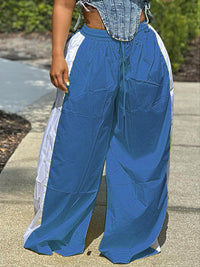 Two-Tone Wide-Leg Pants