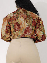 Printed Button-Front Jacket