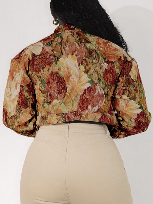 Printed Button-Front Jacket