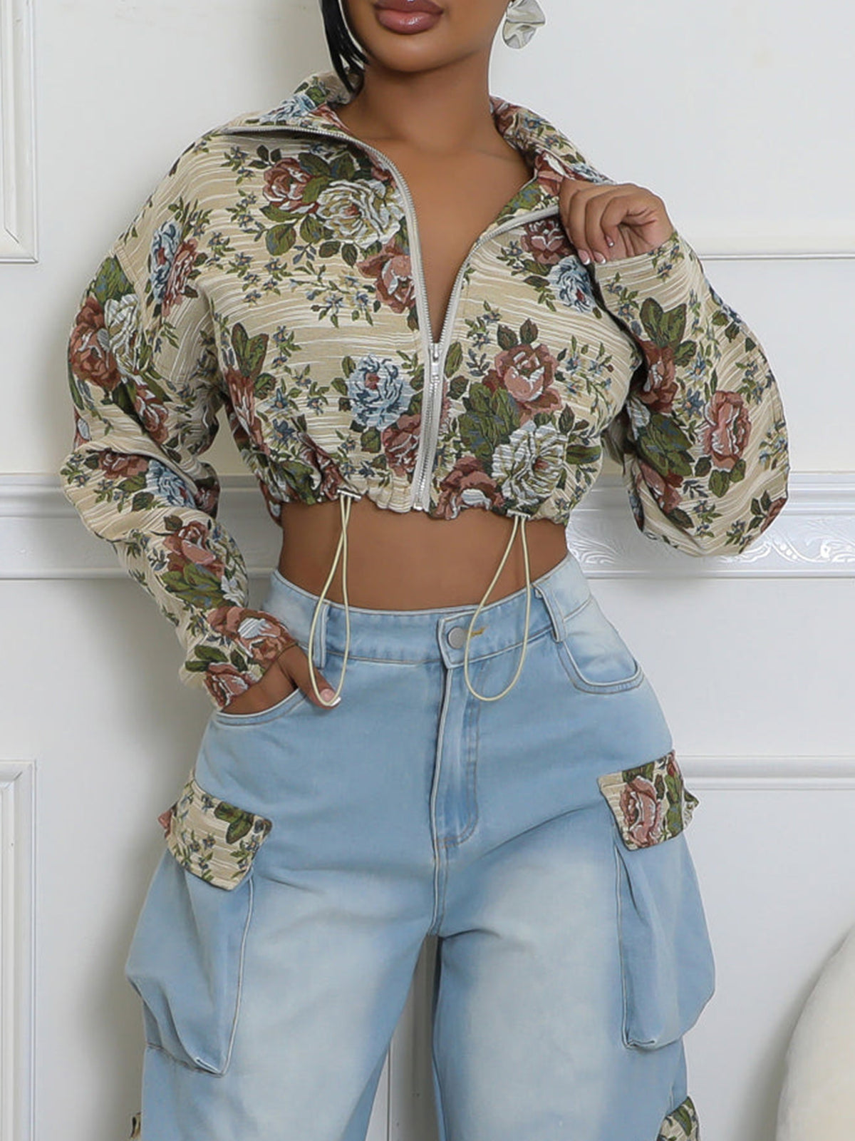 Printed Zip-Front Jacket