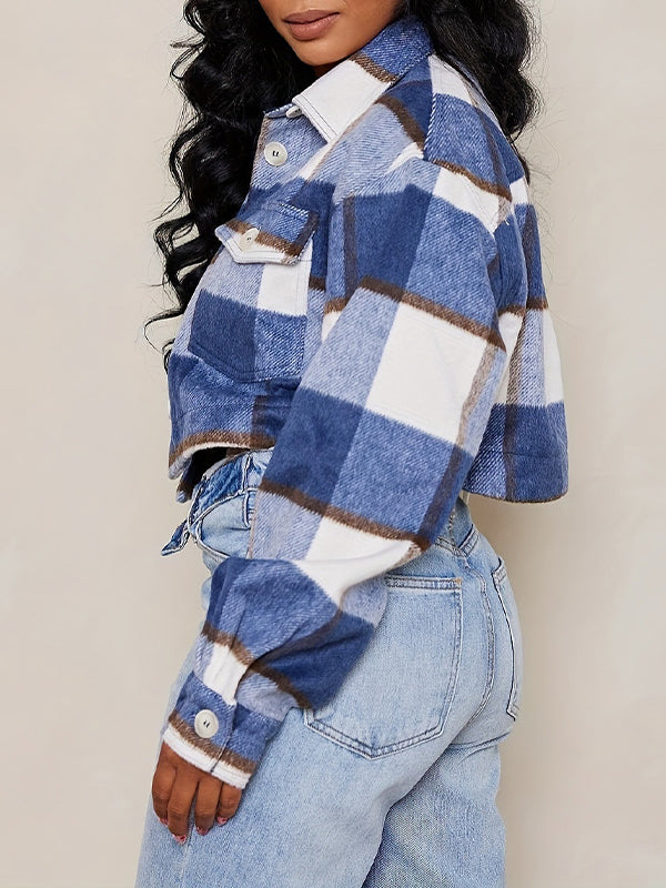 Plaid Button-Front Jacket