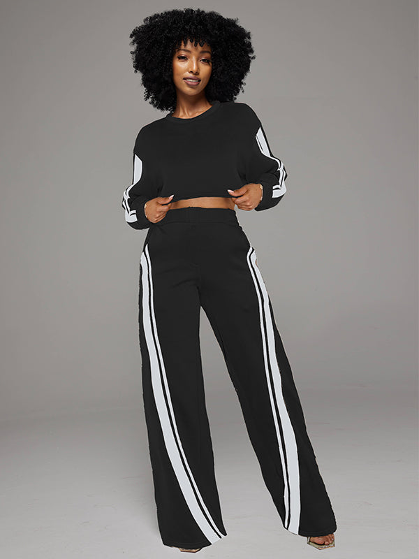 Stripe Sweatshirt & Pants Set