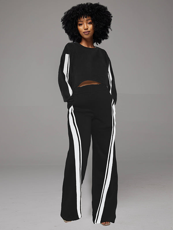 Stripe Sweatshirt & Pants Set