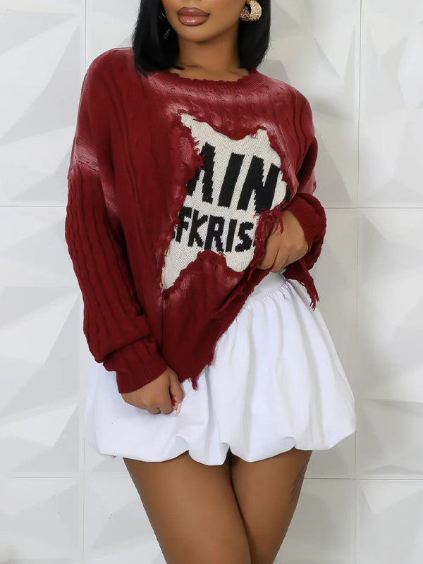 Logo Ripped Sweater