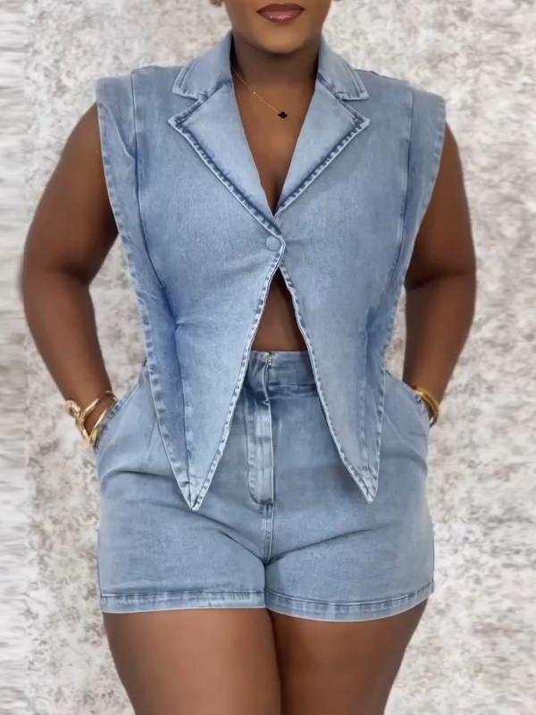 Sleeveless Denim Romper