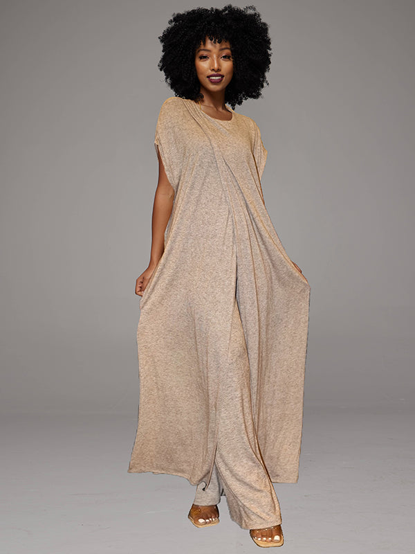 Tunic Slit Top & Wide Leg Pants Set