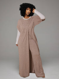 Tunic Slit Top & Wide Leg Pants Set