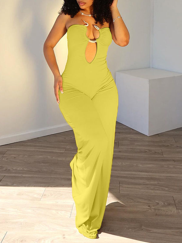 Strapless Wide-Leg Jumpsuit