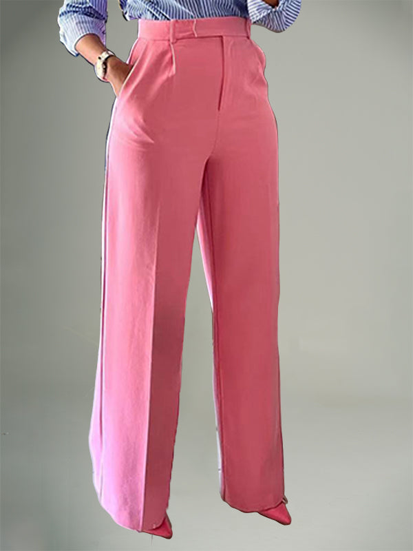 Solid Straight Pants